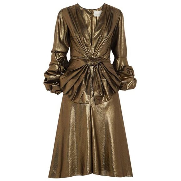 Johanna Ortiz Dresses & Skirts - NWT $2100 Johanna Ortiz Berlin Diverse and Intense Midi Dress Shimmery Gold Sz 2